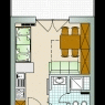 Arabba - Marmolada - Residencia Campolongo . Arabba - Estudio 2 personas  22 m²